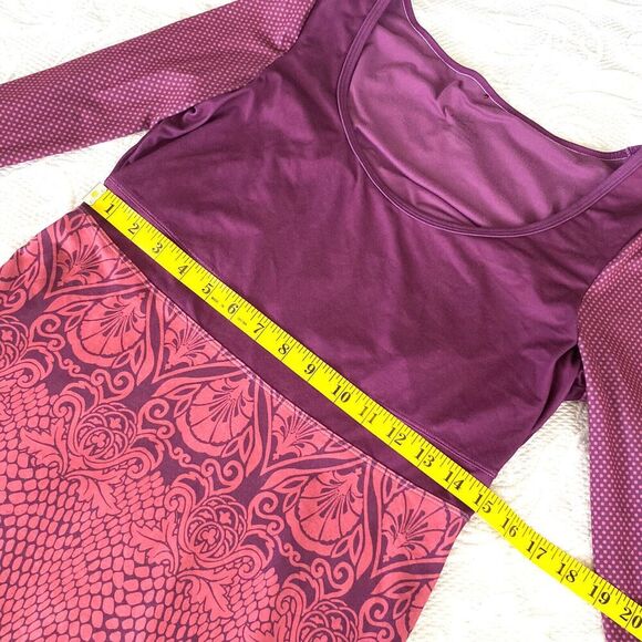 PrAna Long Sleeve Dress Scoop Neck Western Active Athletic Womens Medium Purple - Picture 5 of 7